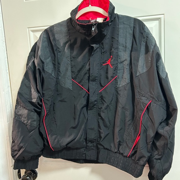 Jordan Black and Red Windbreaker with Jumpman Logo